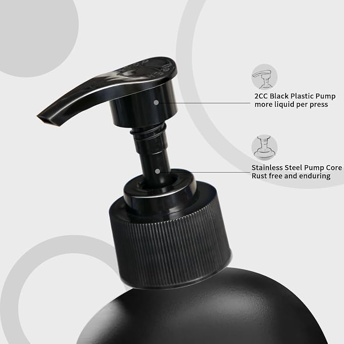 MOMEEMO Matte Black Soap Dispenser Bathroom Set | Contains Lotion and Hand Soap - Image 4