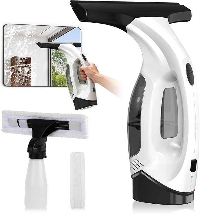 Window Vacuum Squeegee Cordless, 2000Pa Electric Window Cleaner Squeegee | by ZRHI
