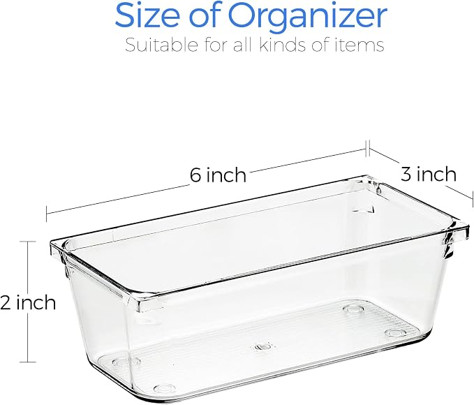 Ravinte 6 Pack Drawer Organizer, Non-Slip Pads, - Image 3