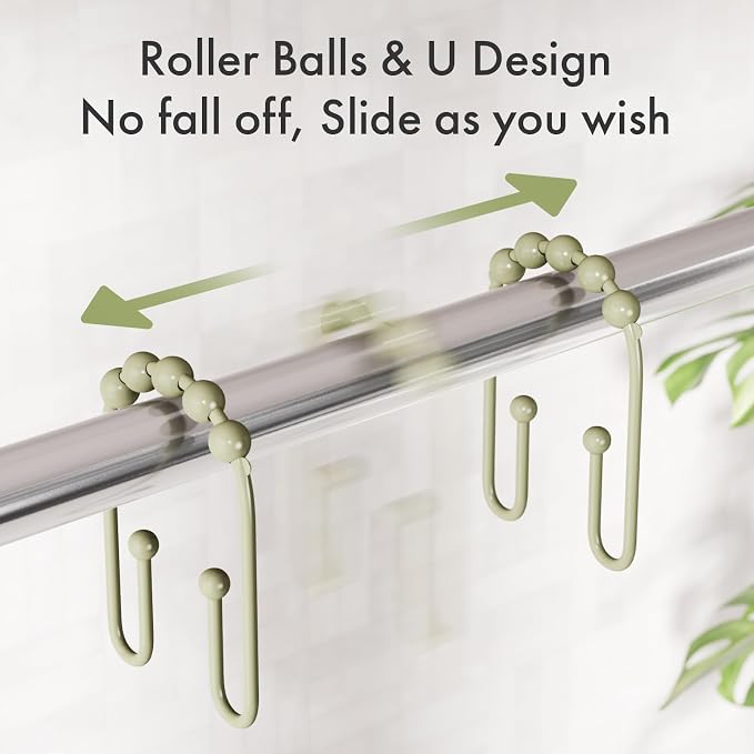 AmazerBath Sage Green Shower Curtain Hooks - Image 5