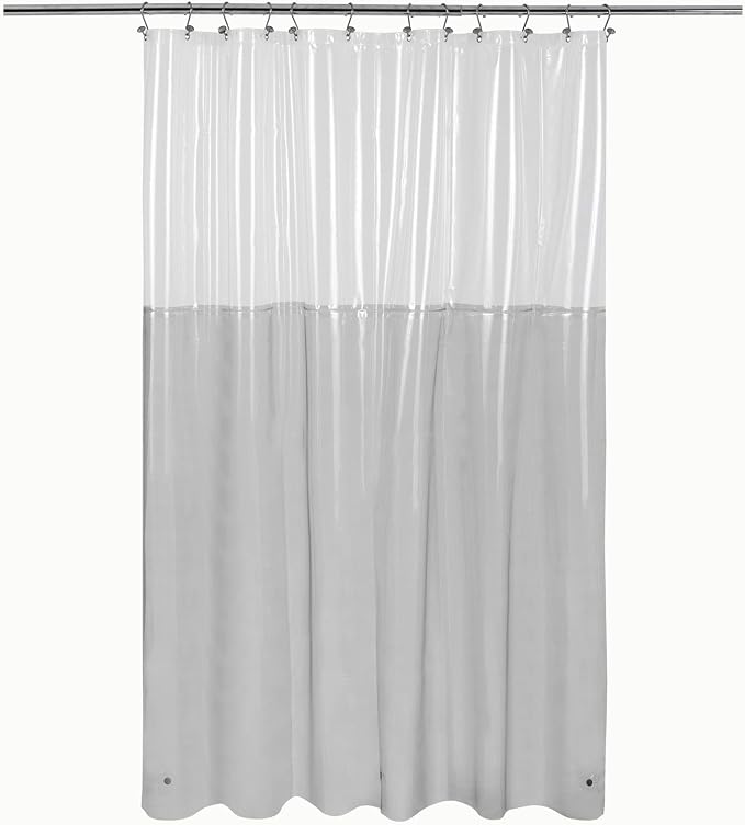 Barossa Design Shower Curtain Liner Color Block Clear/Black by BarossaDesign