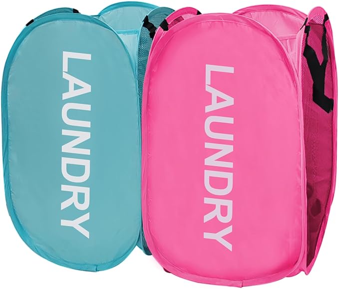 Collapsible Laundry Hamper 2 pack Mesh Pop Up Laundry Hamper by Aplter