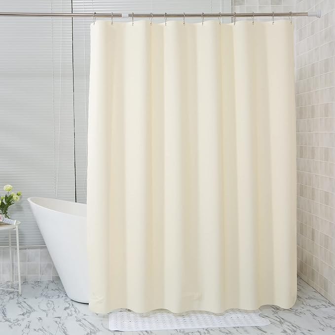 AmazerBath Beige Shower Curtain Liner Plastic, 8G PEVA Shower Liner Cream - Image 9