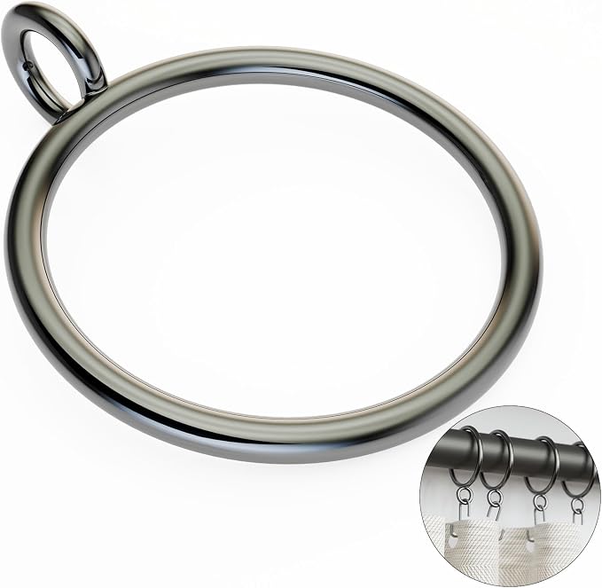 40 Pack Gunmetal Metal Curtain Rings by GASRONS