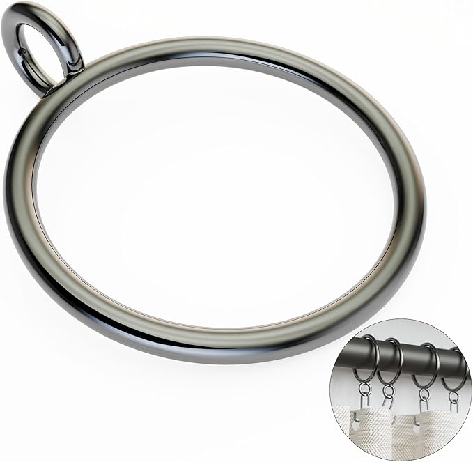 50 Packs Gunmetal Metal Curtain Rings by GASRONS