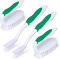 Scrub Brush Set, 4 Pack Deep Cleaning Brush Kit, 2 Tile & Grout Brush by HileSwan