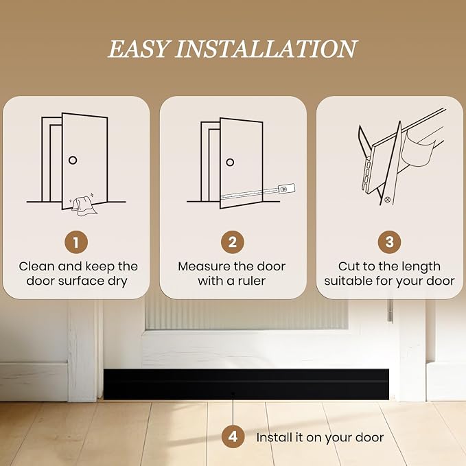 4 Pack Door Draft Stopper, Door Sweep - Image 9
