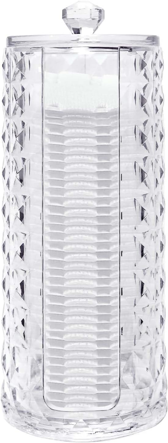 33.8oz Clear Cosmetic Cotton Pads Rounds Holder Easy Accessing Acrylic Makeup by Obsoorth