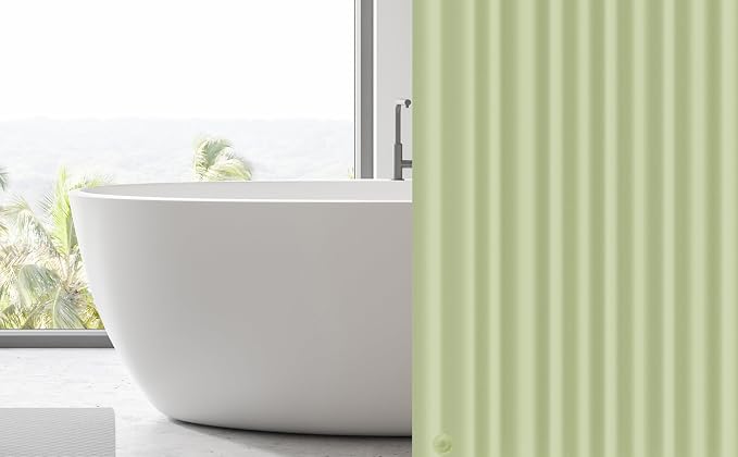 EHZNZIE Sage Shower Curtain Liner 72x72, PEVA Waterproof Bath Curtain, No - Image 8