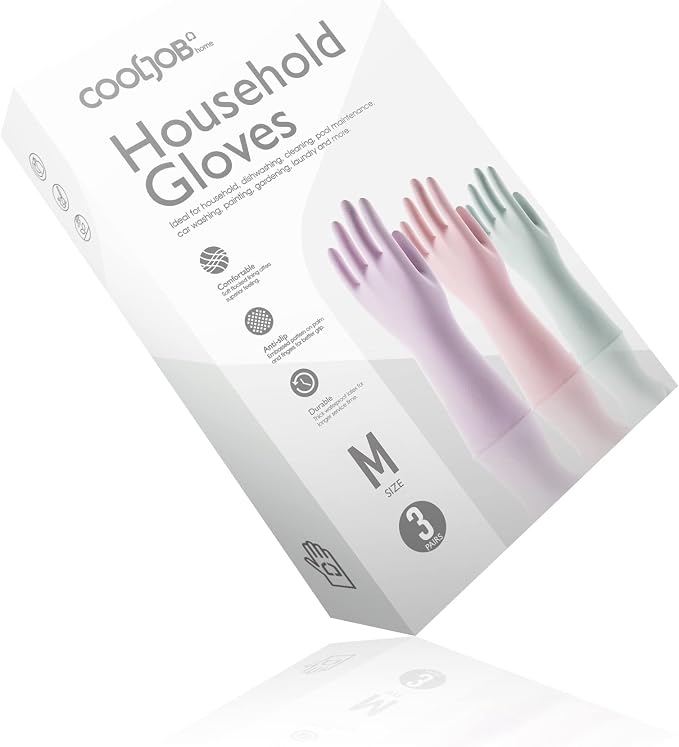 COOLJOB 3 Pairs Colorful Household Gloves - Image 5