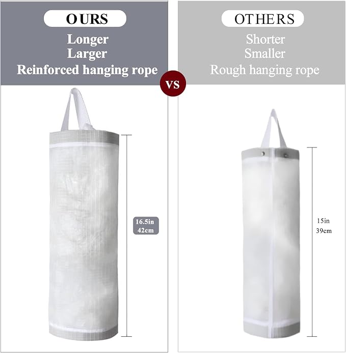 Plastic Bag Holder, Mesh Grocery Bag Holder Hanging Storage Bag Dispenser - Image 2