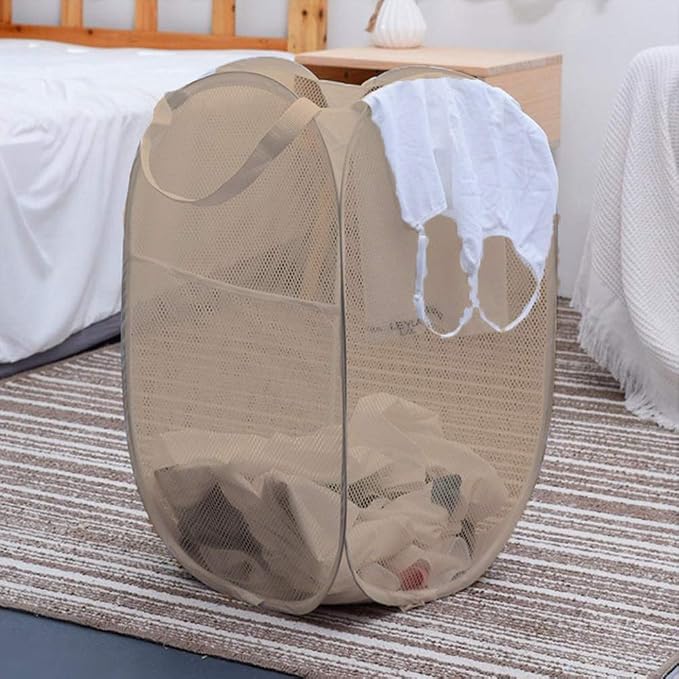 Mesh Popup Laundry Hamper, Foldable Laundry Basket Clothes Hamper - Image 8
