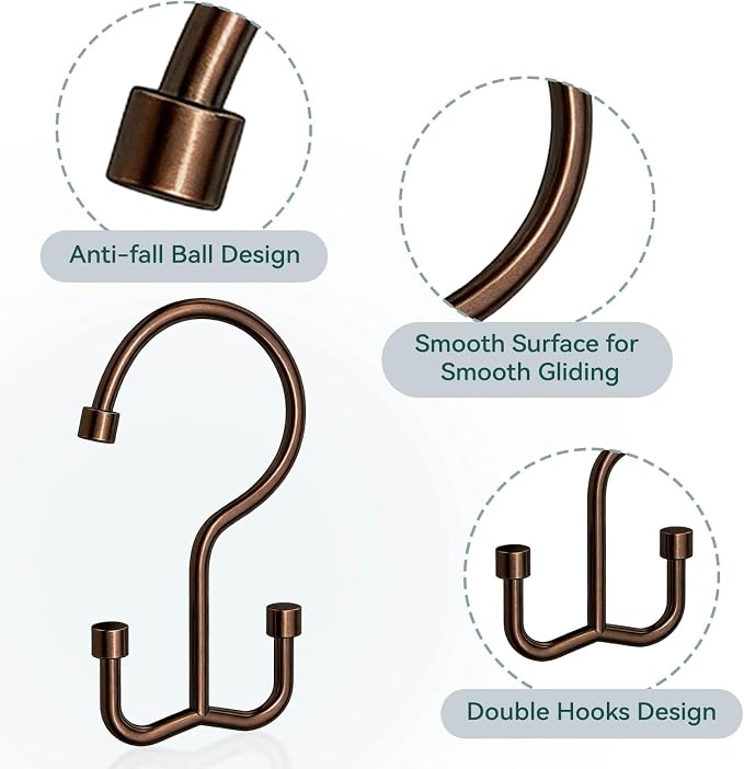 Shower Curtain Hooks, Shower Curtain Rings, Durable Rust Proof Shower Curtain - Image 4