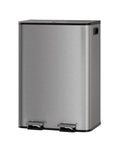TrailBlaze 2 x 8 Gal (2 x 15 L) Kitchen Trash Can, Stainless Steel Dual Compartment Garbage Can with Soft-Close Lid, Recycling Bin, Step Waste Sorting Bin for Home, Office - Grey
