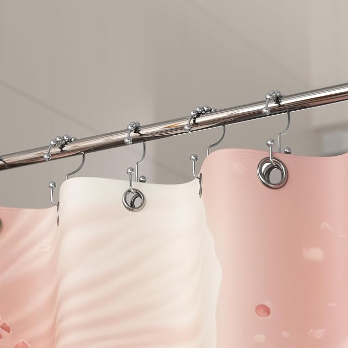 Titanker Shower Curtain Hooks Rings, Rust Resistant Metal Double Glide Shower - Image 7