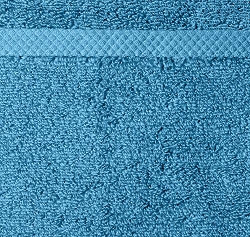 Amazon Basics 8-Pack Lightweight Quick-Dry Hand Towels, 100% Cotton, Lake Blue - Image 3