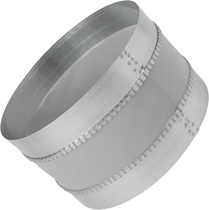 Vent Systems 10" Inch Flexible Vibration-Reducing Female Fit Duct Connector – Galvanized Steel HVAC Ducting for Joining Two Male Duct Fittings – Dust Collection Fittings Inline Noise-Reducing Coupler