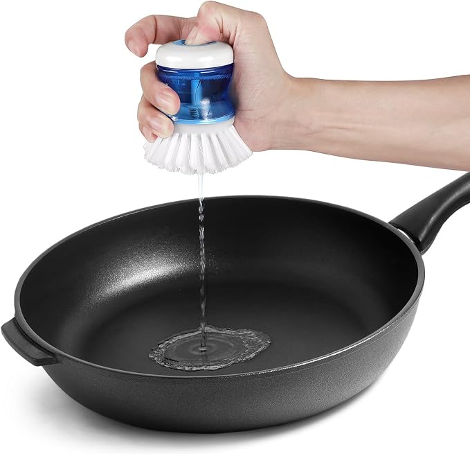 Dish Brush with Soap Dispenser for Pots, Pans & Sink Cleaning, Soft Bristles - Image 3