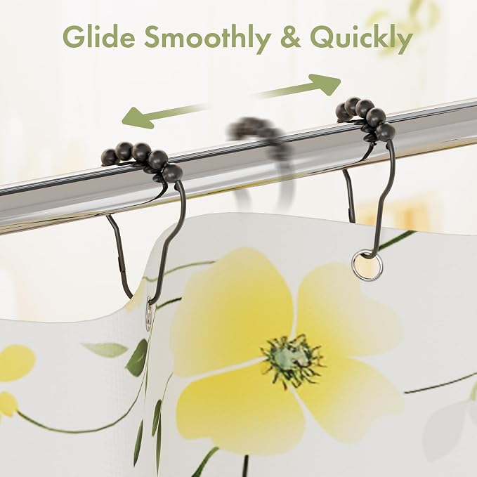 Shower Curtain Hooks, Decorative Rust Proof Stainless Steel Shower Curtain Hooks - Image 7