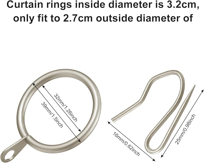 Hotop 30 Pcs Metal Drapery Curtain Rings - Image 2