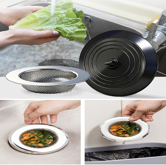 Seatery 4PCS Kitchen Sink Strainer Stopper Kit, Universal Silicone Sink Drain - Image 5