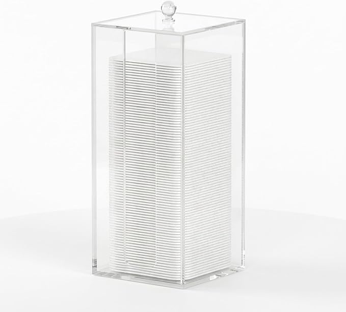 Acrylic Clean Pad Storage Box for Clean Skin Club, Cotton Pad Dispenser by JHJFRAWY