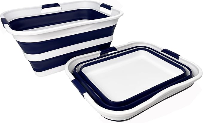SAMMART 42 Collapsible Plastic Laundry Basket, Foldable Pop Up Storage - Image 2