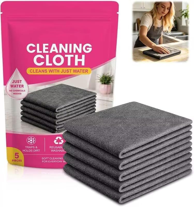 Cleaning Cloth 5 Pcs, Thickened Streak-Free Microfiber Towels Cleaning Cloth by Unknown