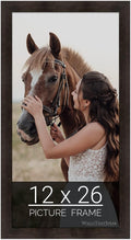 wallsthatspeak 12x26 Espresso Brown Picture Frame for Puzzles Posters Photos or Artwork