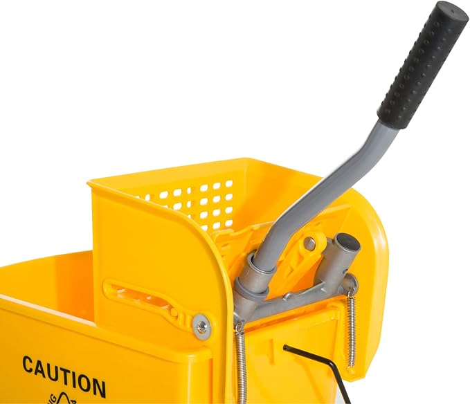 HOMCOM Compact Mop Bucket with Wringer on Wheels - Image 9