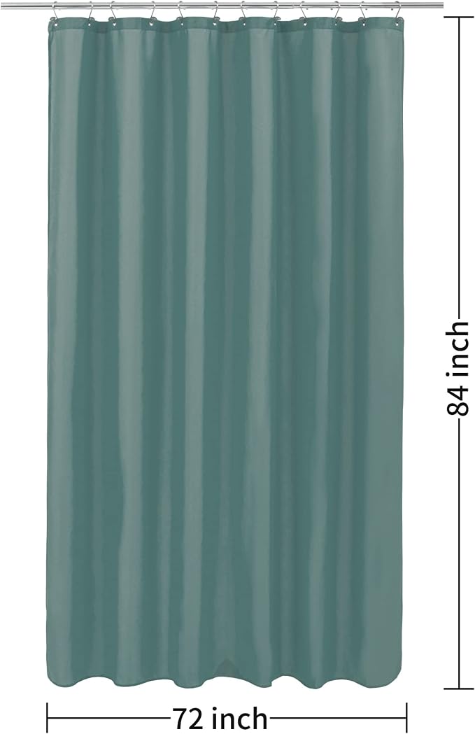 ALYVIA SPRING Extra Long Waterproof Fabric Shower Curtain Liner Teal - Image 7