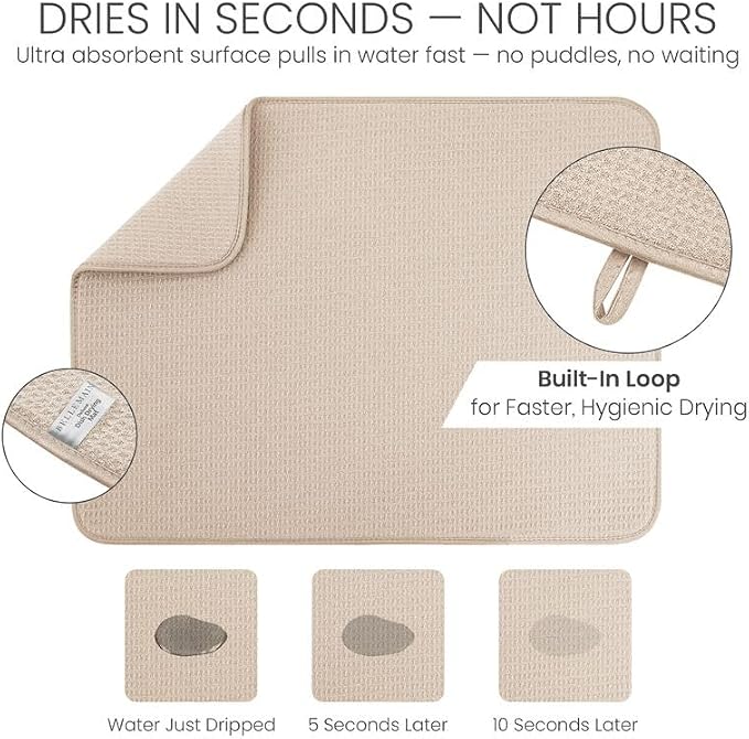 Bellemain Dish Drying Mat, Drying Matt Kitchen Counter - Image 3