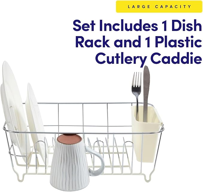 Dish Drying Rack & Cutlery Holder 2 Piece Set - Image 3