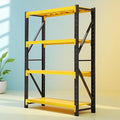 Storage Shelves Heavy Duty, Metal Garage Shelving Units, 4 Tier Storage Rack Shelf, Steel Industrial Shelving, Adjustable Standing Shelf for Basement/Warehouse Yellow and Black, W47.24*D19.69*H78.74