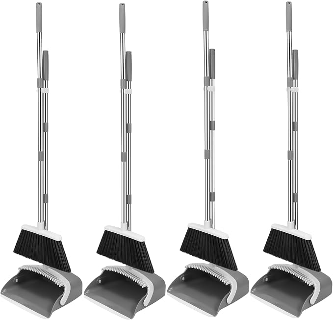 NACENA Broom and Dustpan Set, 52-in Long Adjustable Handle Broom Dustpan Combo by nacena