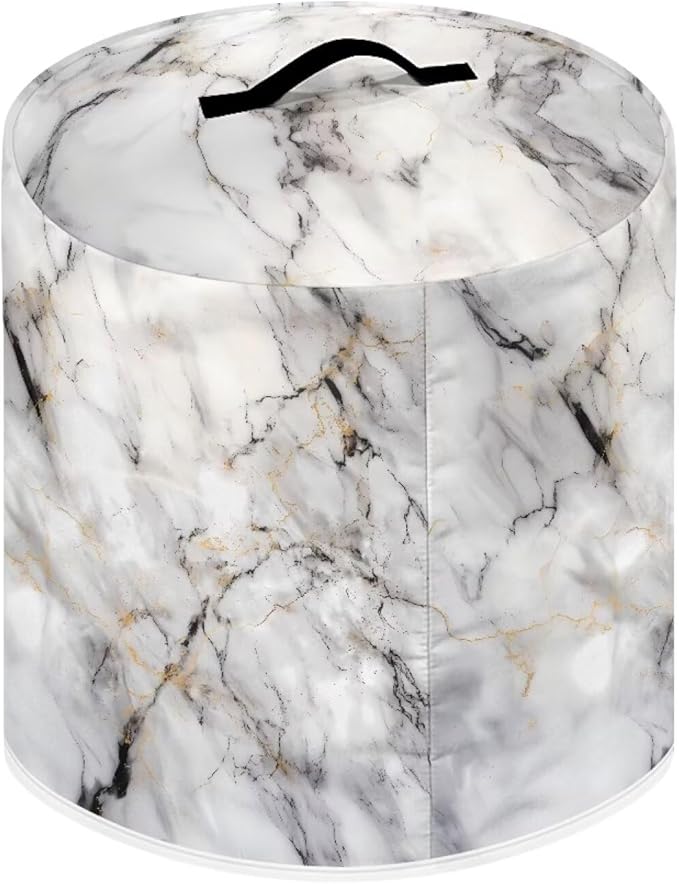 Dust Cover for 3 Quart Instant Pot, Dust Protection Easy Clean Pressure Cooker Cover Electric Appliance Cover Air Fryer Accessories Home Kitchen Decoration, White Grey Marble