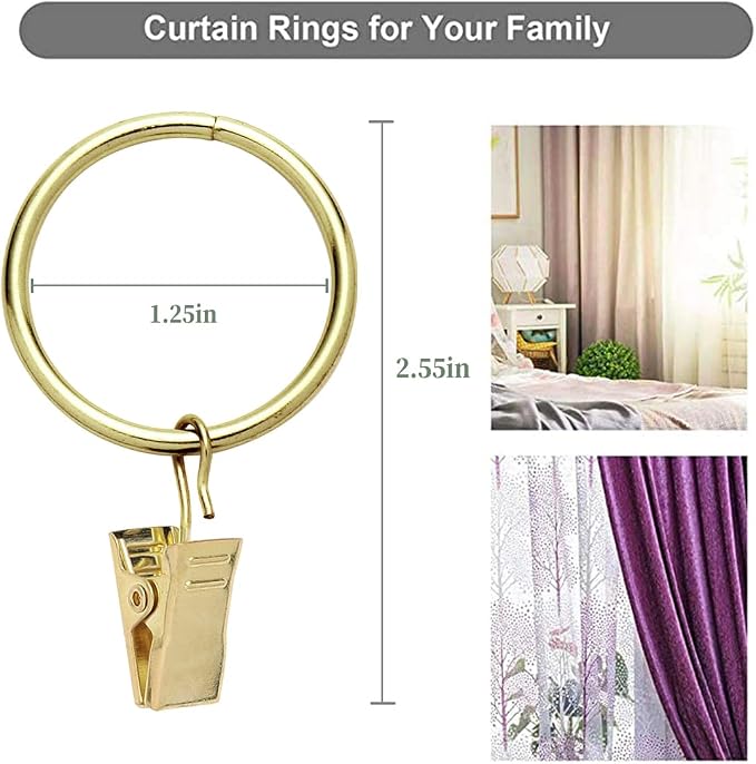 40 Pack Rings Curtain Clips Rustproof Metal Window Drapery Clip Vintage Heavy - Image 2