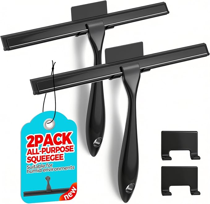 2pcs Shower Squeegee for Glass Doors by ALFLOD