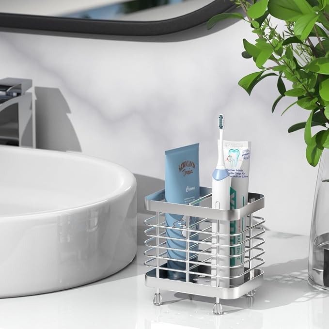Luxspire Toothbrush Holders for Bathroom, Stainless Steel, 2 Slots, Toothbrush - Image 6