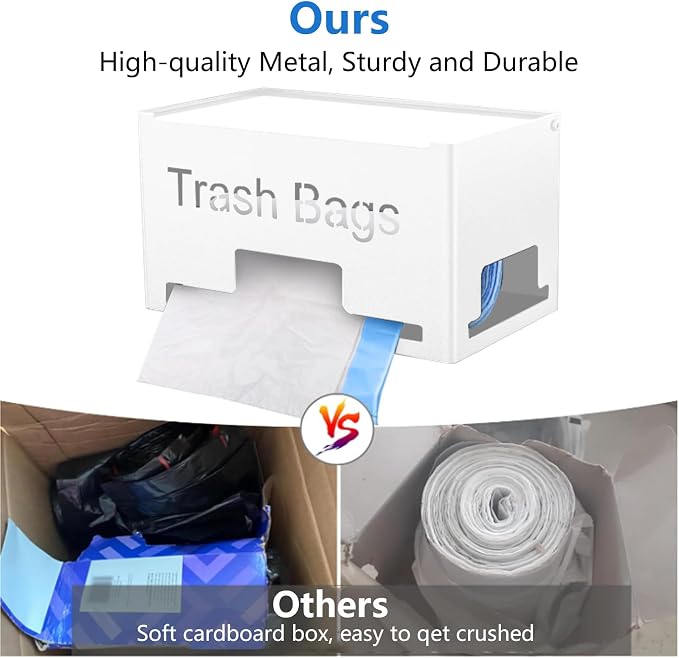 STWWO Large Trash Bag Holder, Garbage Bag Dispenser Roll Holder, Metal Trash - Image 3