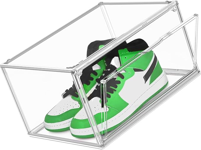 2 Pack Drop Front Shoe Boxes Acrylic Box Sneaker Case, Size 12 - Image 8