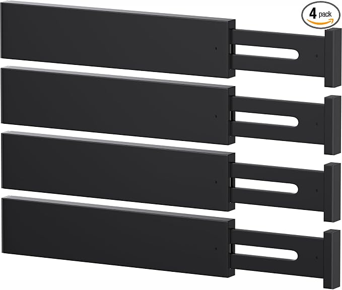 Bamboo Drawer Dividers, Adjustable Drawer Organizers, Fits 17.6–21" Drawers | by Ryqtop