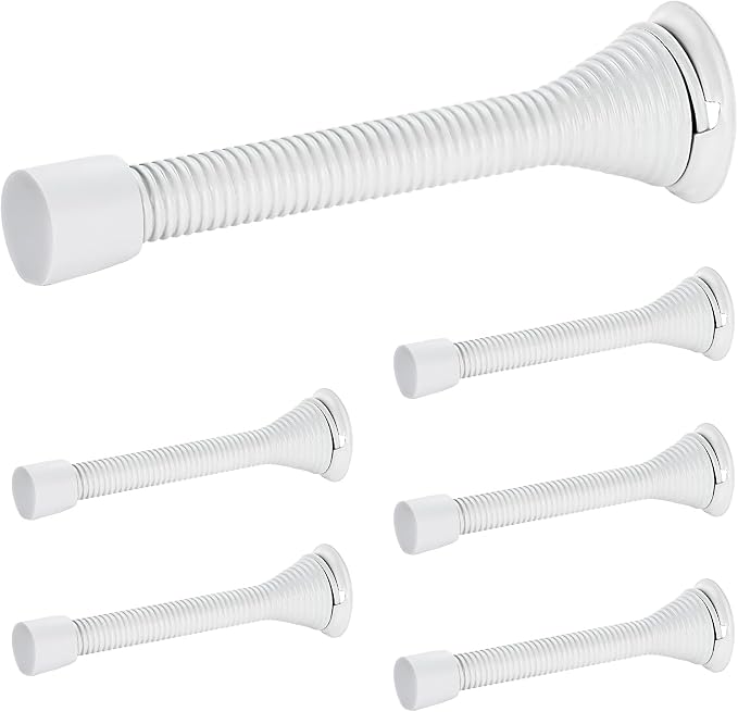 Ravinte Door Stoppers, 6 Pack White Spring Door Stops by Ravinte