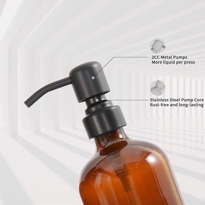 Prus Waso Amber Soap Dispenser Set | Soap Dispenser - Image 5