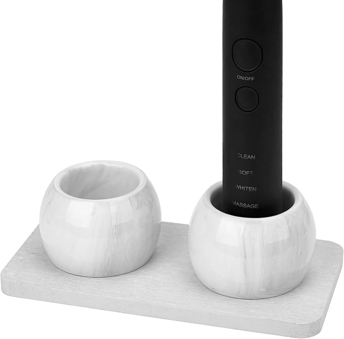2 Pack Ceramic Toothbrush Holder by LUEXBOX