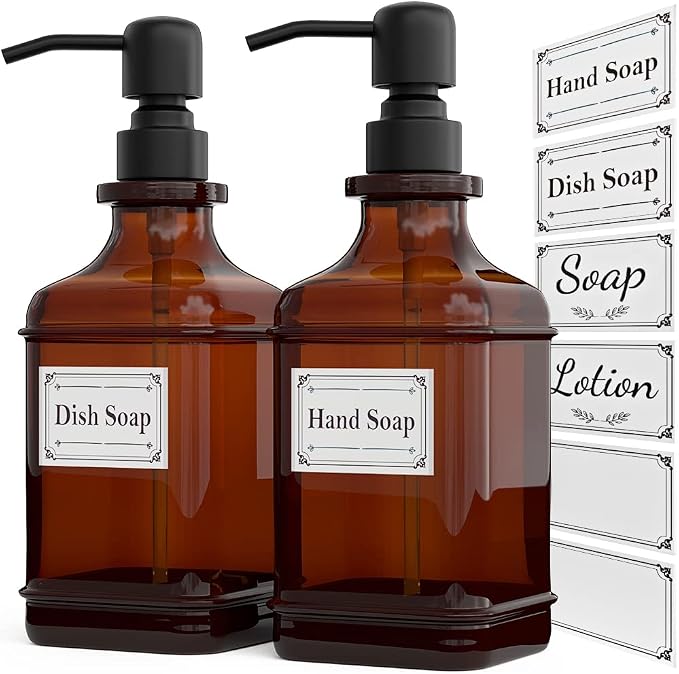 Soap Dispenser 2 Pack, Hand Soap Dispensers by GLADPURE