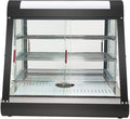 Countertop 26" Food Warmer Display Case 3 Shelf Hot Warming Showcase with Front and Back Sliding Door and Water Tray,Black (26")