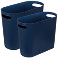 rejomiik Small Bathroom Trash Can, 3.5 Gallon Slim Garbage Can, 2 Pack Navy | by rejomiik