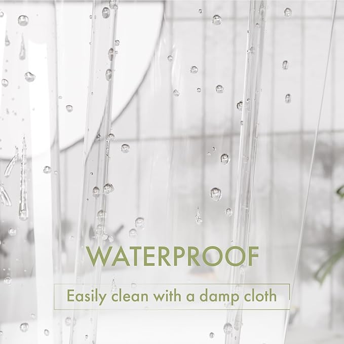 AmazerBath Clear Shower Curtain Liner, 72x78 Long Plastic Shower Curtain Liner - Image 5