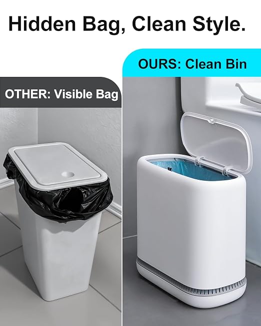 2.3 Gallon Slim Small Bathroom Trash Can - Image 6